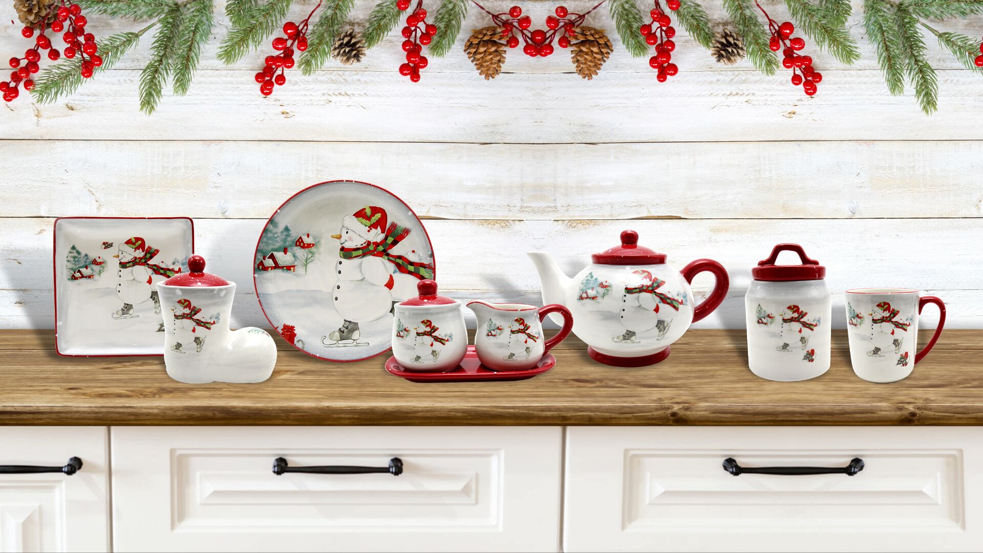 Ceramic Dinner set Christmas design