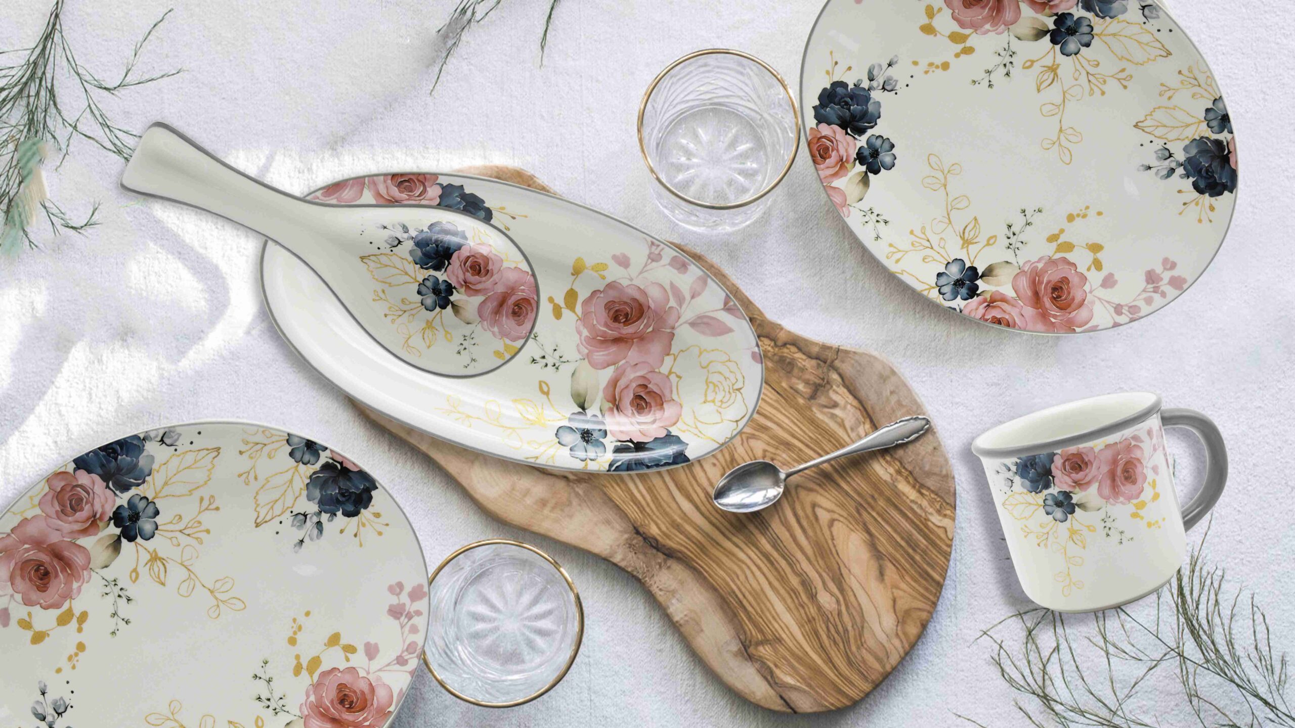 New bone China tableware set 5 pcs